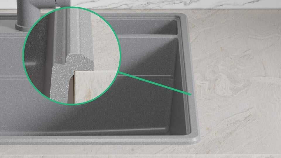 Сева кухненска мивка от гранит Ню Йорк 60 Multispace 580 x 530 мм