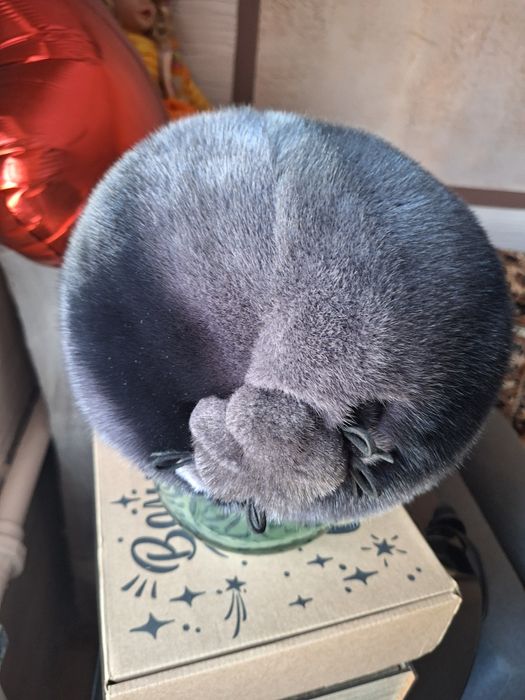 Берет норка ,цвет ,,слива,,