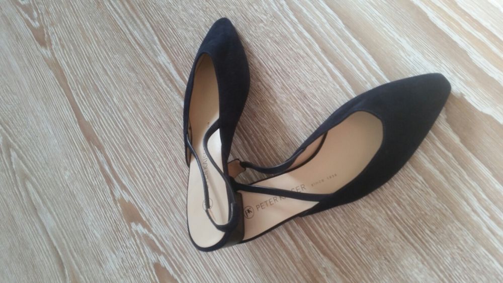 Pantofi balerini saboti noi 37 piele intoarsa naturala peter kaiser