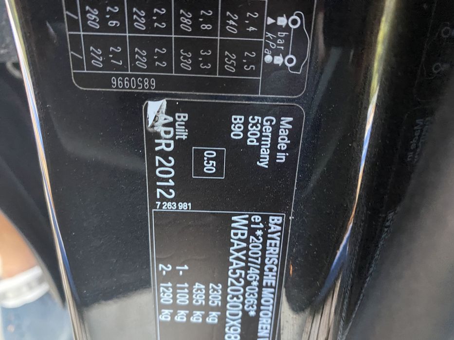 Turbină  BMW F10 3.0 D N57 258 cp