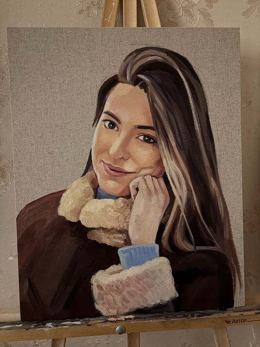 Портреты и картины на чёрном и чистом холсте с прозрачным грунтом!