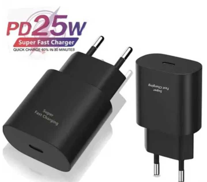Зарядно 25W USB-C PD адаптер,съвместимо с всички устройства!Бързо зар.