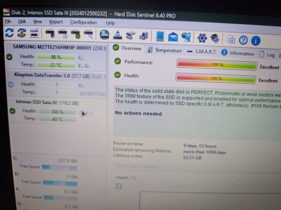 Ssd Intenso 128 gb nou 100% viata