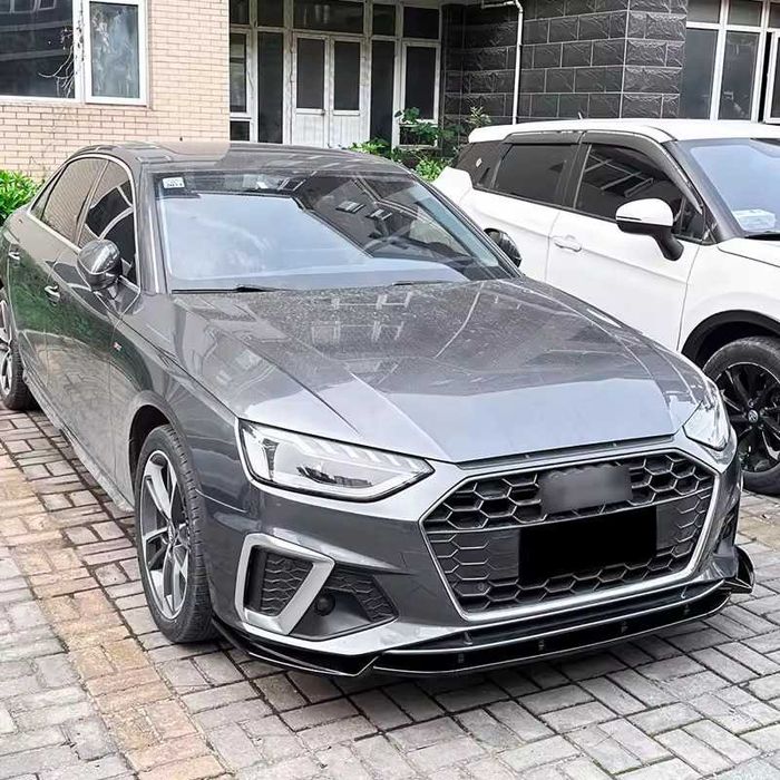 Lip Prelungire Extensie Bara Fata Audi A4 B9 LCI Sline, Negru Lucios