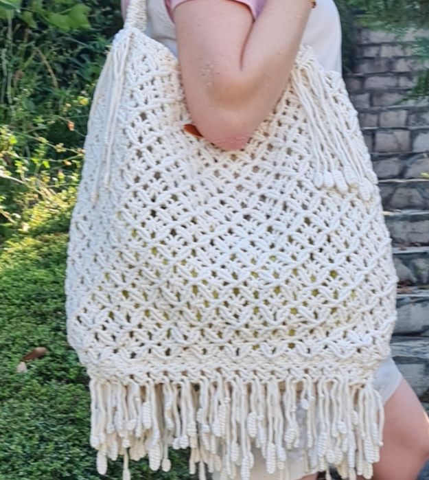 Чанти макраме с дървени мъниста и без