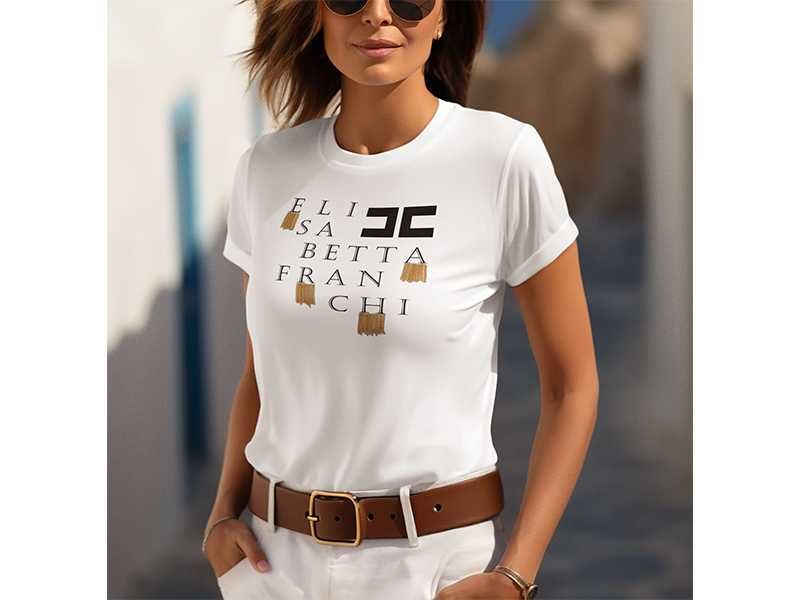 Тениска Elisabetta Franchi принт Всички размери