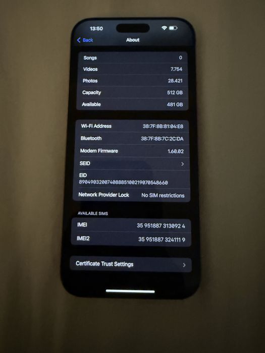 Iphone 16 pro max 512 Nou 3 cicluri pe baterie cu garantie