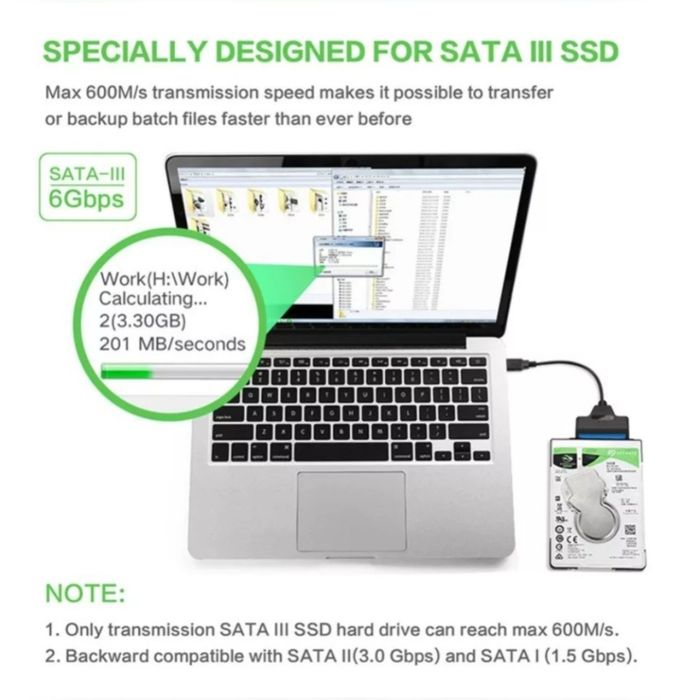Переходник SATA для HDD 2.5 и SSD, адаптер САТА