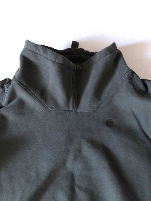 Bluzon cu guler inalt G-Star Raw verde inchis
