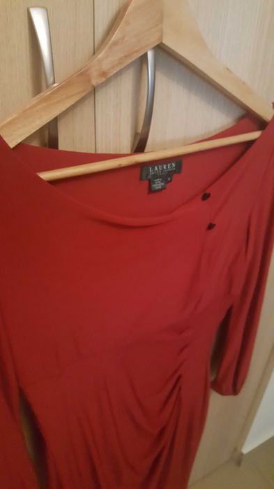 Rochita superba rosie Ralph Lauren M maneca lunga usoara