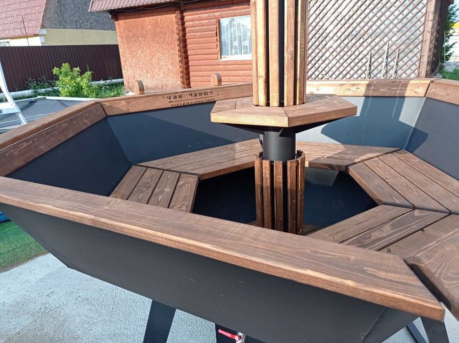 Банный чан c водяным контуром на 6-8 чел + Большая лестница