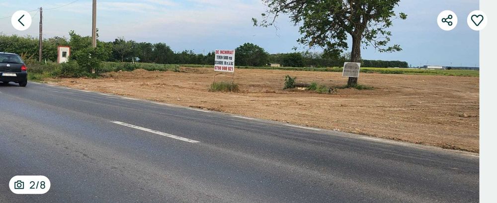 Teren de inchiriat Fundulea la DN3 pretabil parc auto