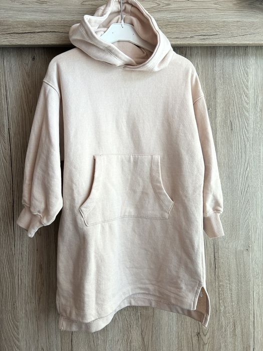 ZARA плътна рокличка с качулка размер 122