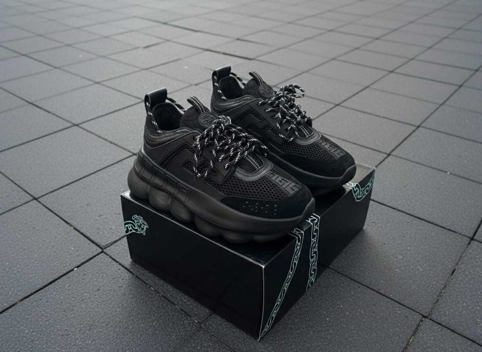 Adidasi VERSACE Chain Reaction Negru / Black - PREMIUM