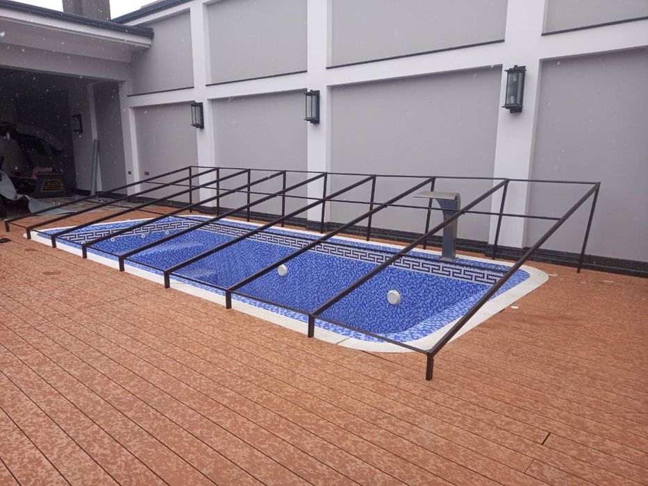 Банер и баннер бассейн навес тент установка