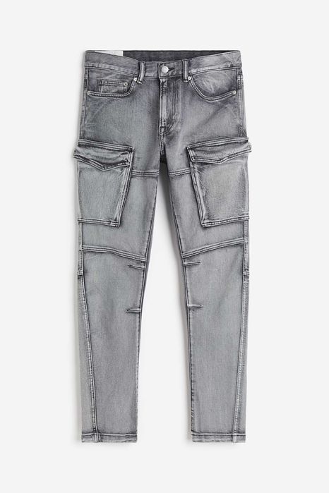 Мъжки Slim Cargo Jeans [H&M] [Размер: 28/30] [Цвят: Сив]