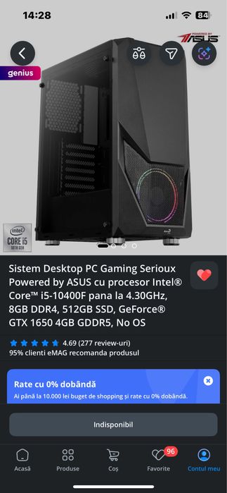 PC Gaming i5-10400F | GTX 1650 | SSD 512GB
