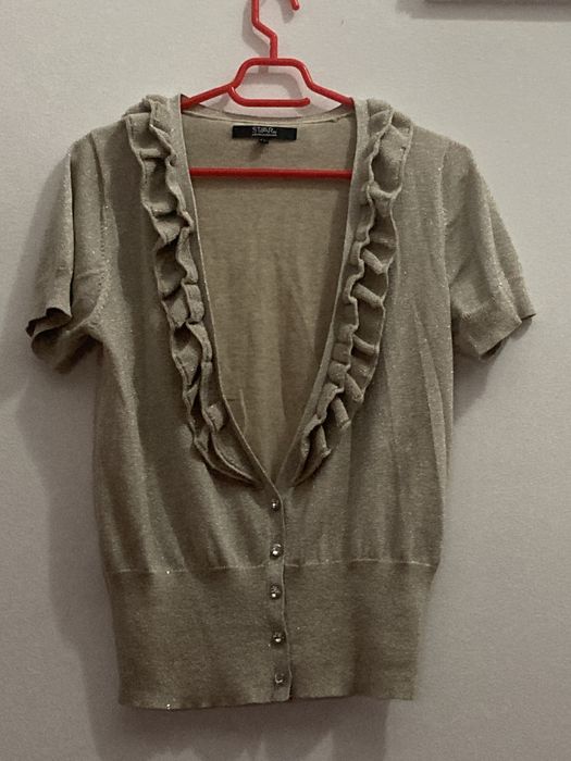 Bluza din bumbac, cu fir lurex