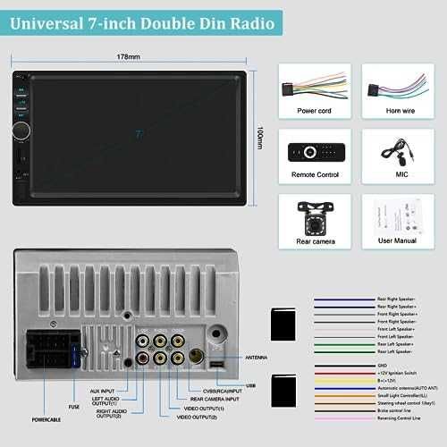 Нов 7" Двоен Дин CarPlay Android Auto Авто Радио + Камера за кола
