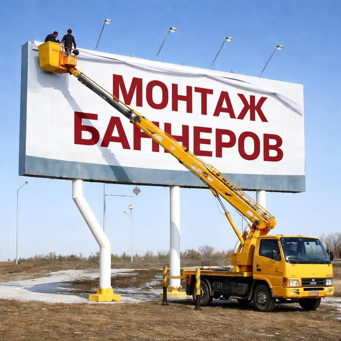 Монтаж / демонтаж баннеров, наружной рекламы, вывесок, автовышка