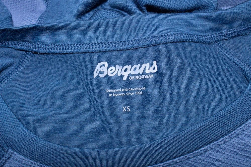 Bergans блуза дамска мериносна вълна синя термо бельо дълъг ръкав XS