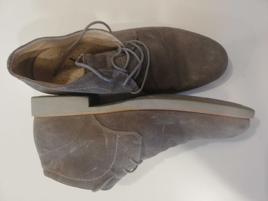 Pantofi piele intoarsa cu siret Nero Giardini 41 gri