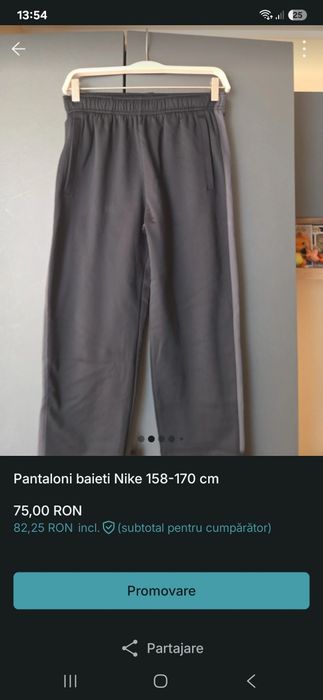 Pantaloni trening băieți Nike 158-170 cm