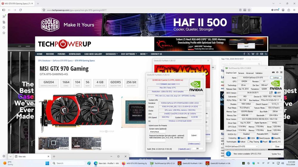 Placa video MSI GTX 970  gaming cu 4GB