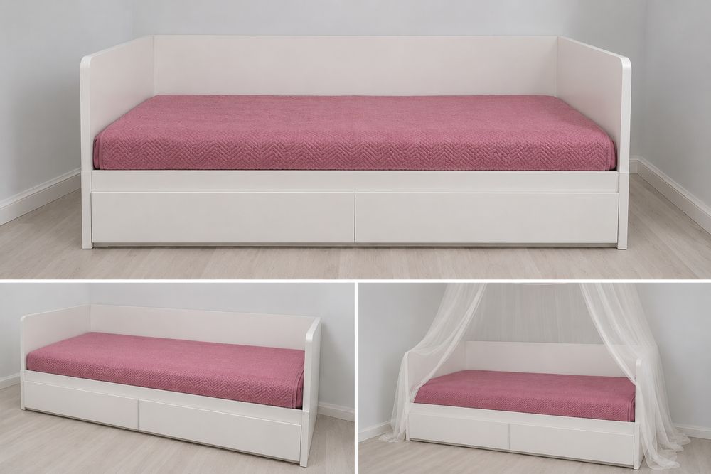 Pat extensibil IKEA HEMNES + baldachin inclus