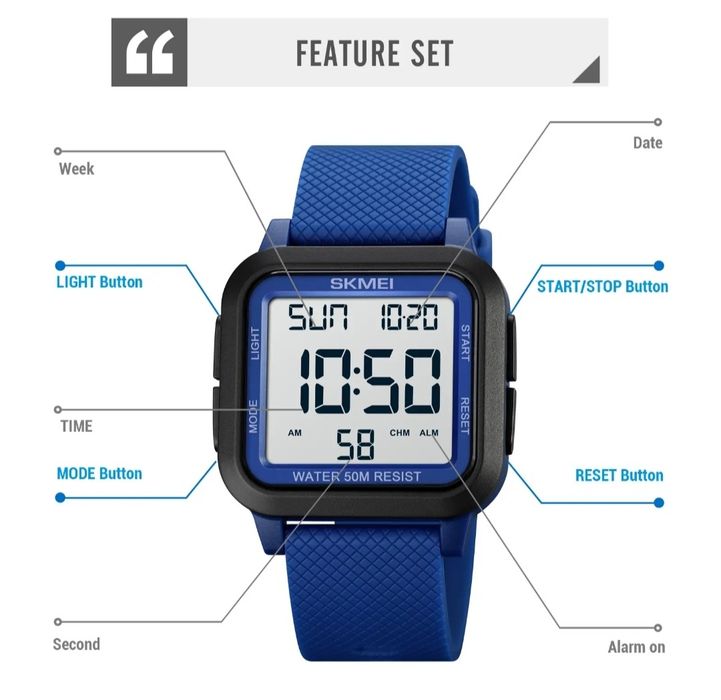 Эркаклар учун SKMEI спорт соатлари – турли рангларда!