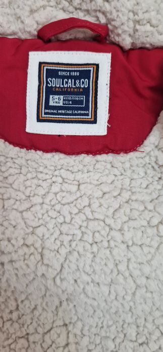 Geaca copii unisex cu blana rosie Soulcal&co