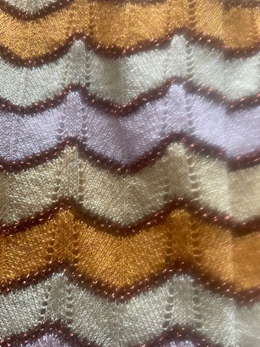 Vand pantalon ajurat dungi,cu lurex,mustar,XL,H&M,nou