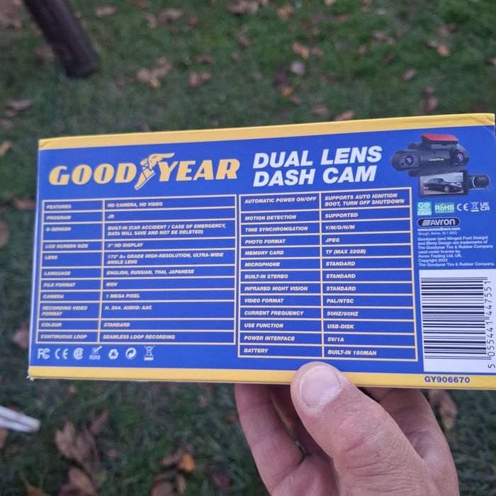 Cameră auto Good Year Dual Lens 360, card inclus, nouă,  Belgia
