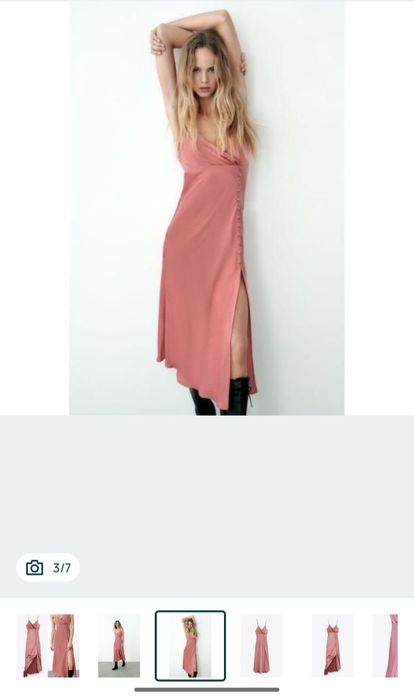 Дълга сатенена рокля Zara