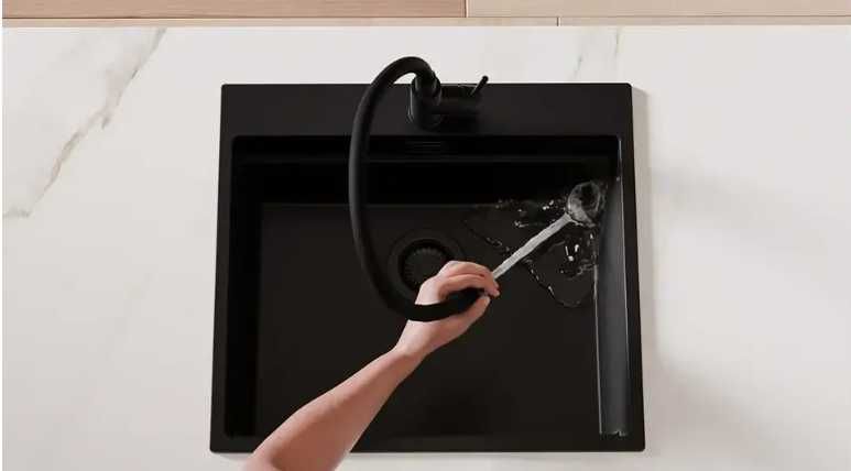 ТОП ОФЕРТА | Черна гранитна мивка + черен смесител | WOW цена