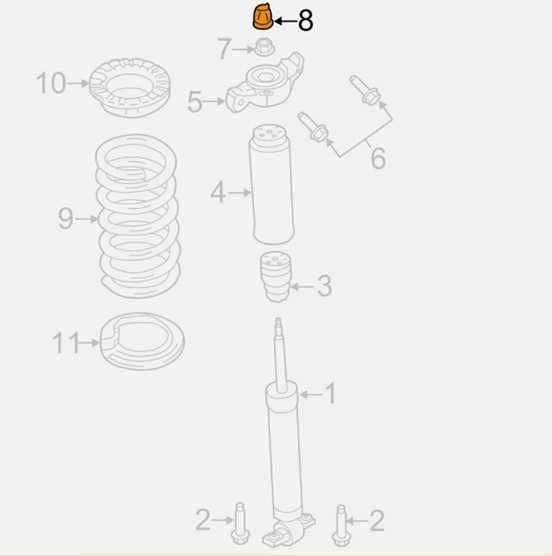 Капачка за гайка на заден амортисьор за Ford