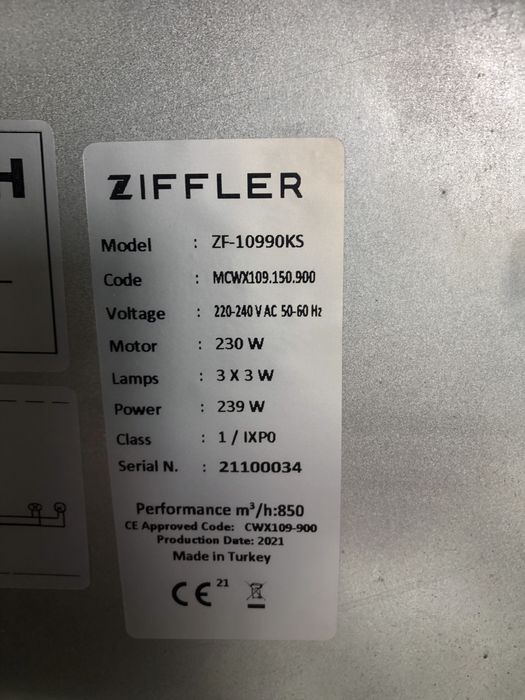 Вытяжка 90см ZIFFLER