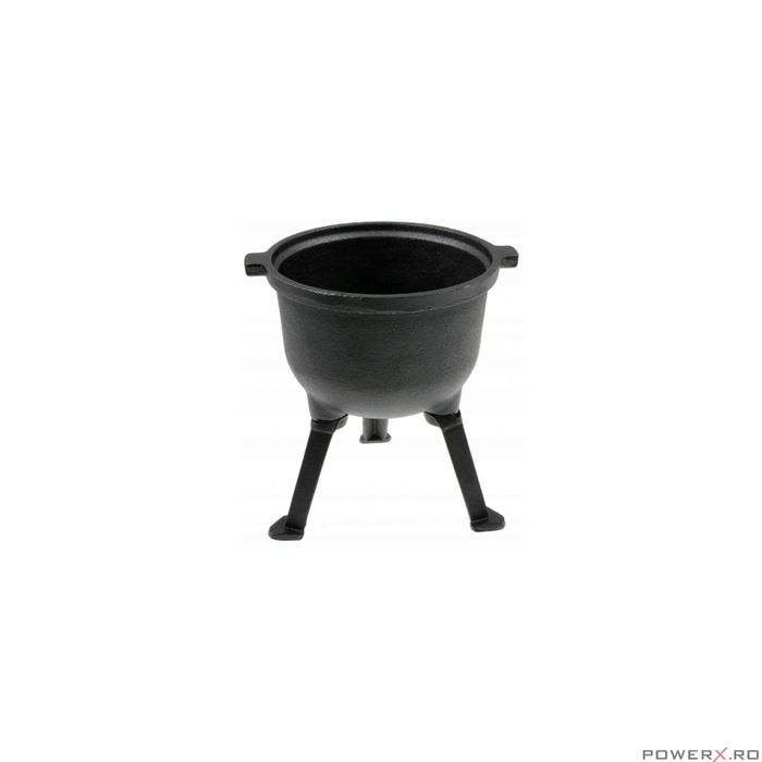 Ceaun din fonta cu picioare si capac, 5litri, 28cm, negru, Kinghoff