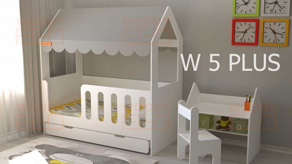 Кровать Домик с столиком    W 5 PLUS