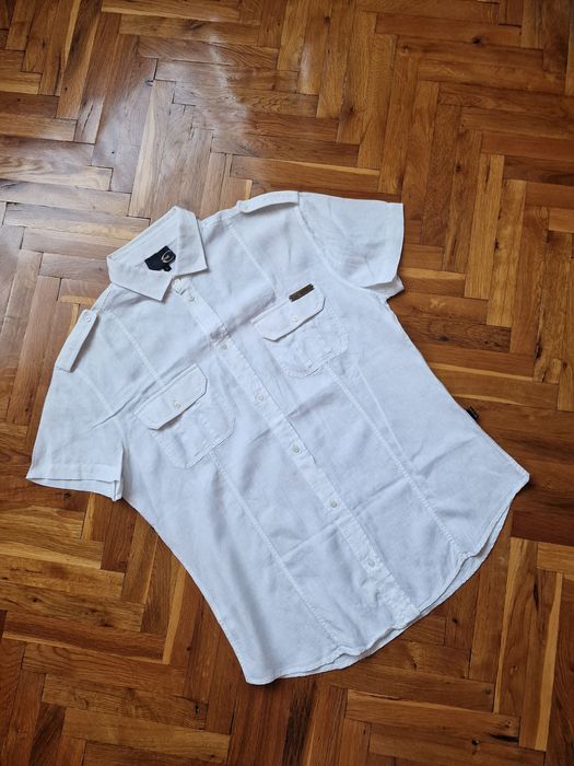Страхотна мъжка риза JUST CAVALLI размер M / L, 100% лен