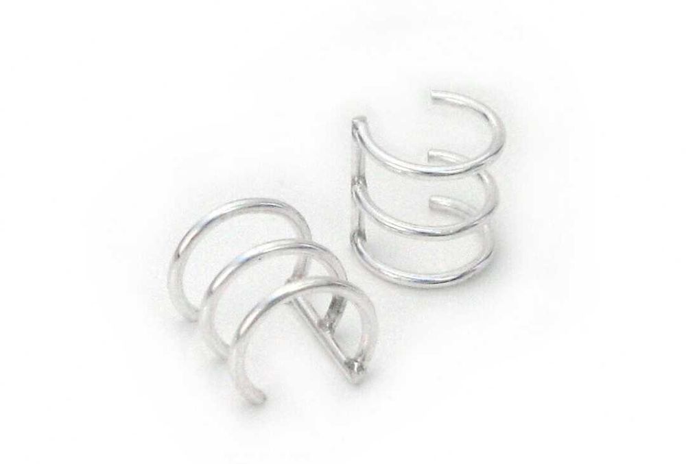 серебряные серьги-каффы