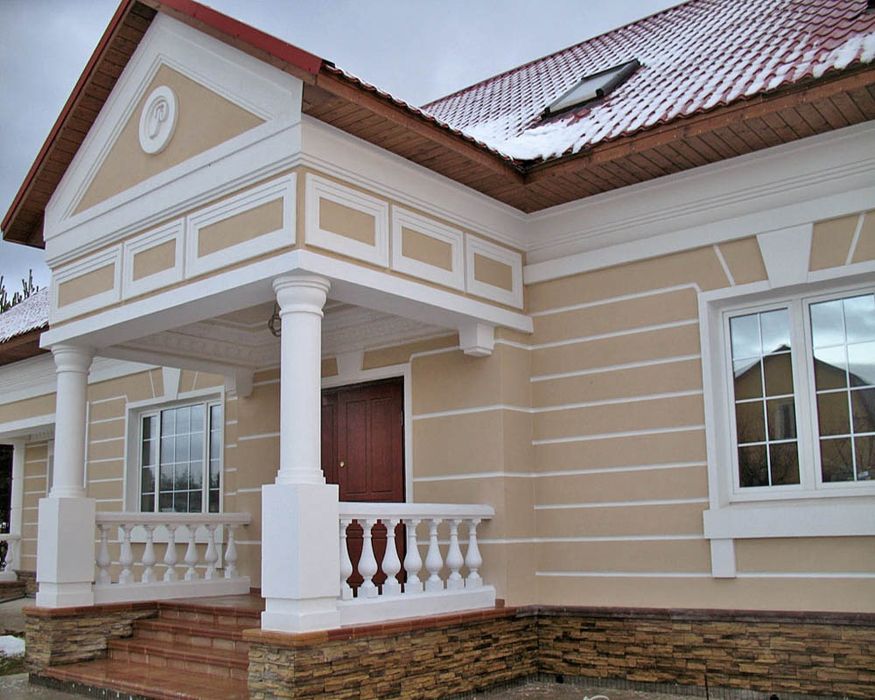 Фасад дома из пенопласта