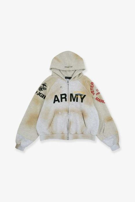Project GR Zip Hoodie - Army White