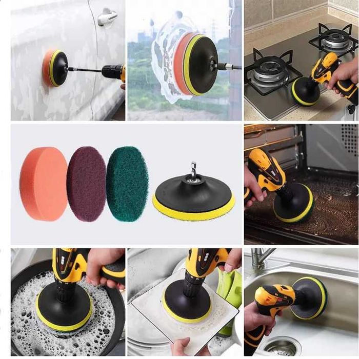 Комплект четки за полиране почистване 24 части винтоверт бормашина