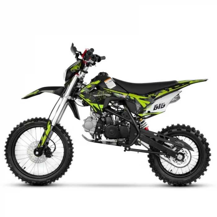 Motocicleta Cross/Enduro copii 4T XTR 616, 125cc, roti 17/14, pornire electric + pedala, culoare verde; rosu; albastru