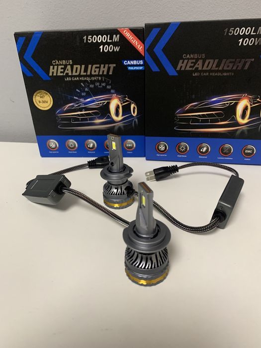 Set Becuri LED H7, H11, H1 - 100w /  15000LM Super Canbus