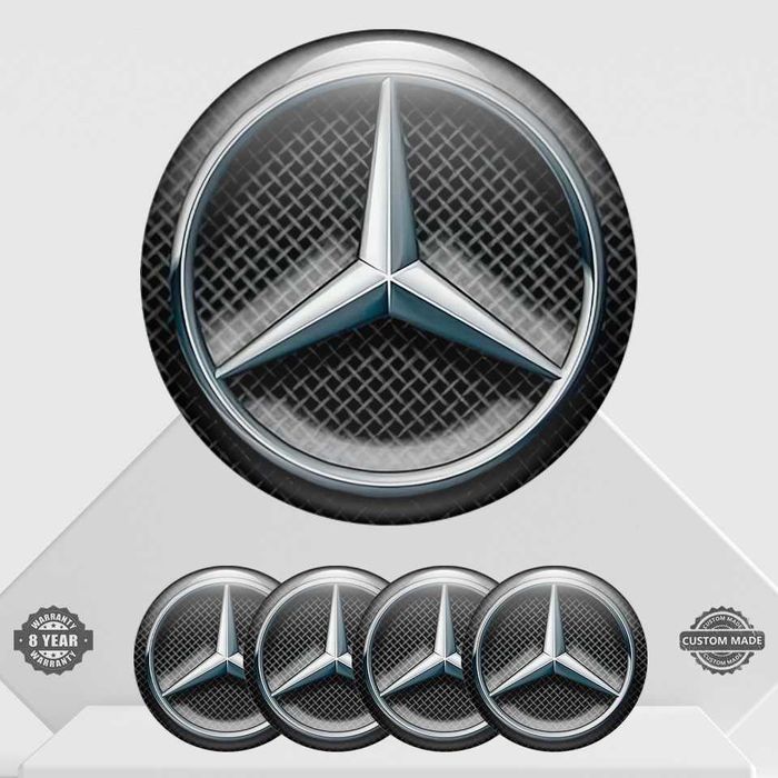 4 броя Силиконови стикери за Капачки за Джанти с лого Mercedes