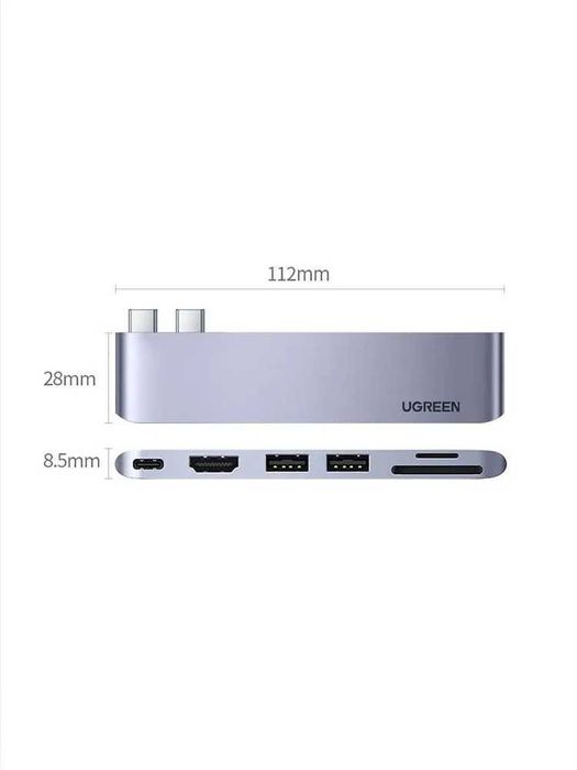USB Хаб UGREEN 6 в 1 Type-C HDMI SD TF PD 100W