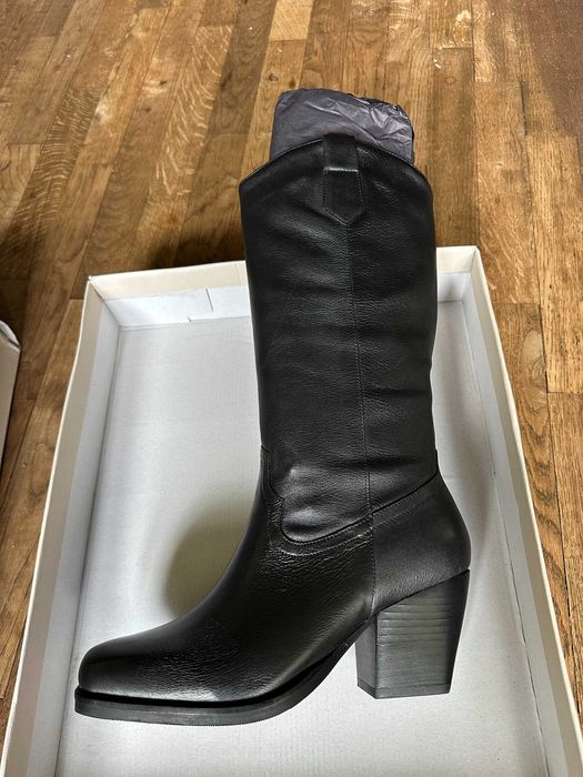 Кожени ботуши Bronx Classic Western номер 39, черни, чисто нови