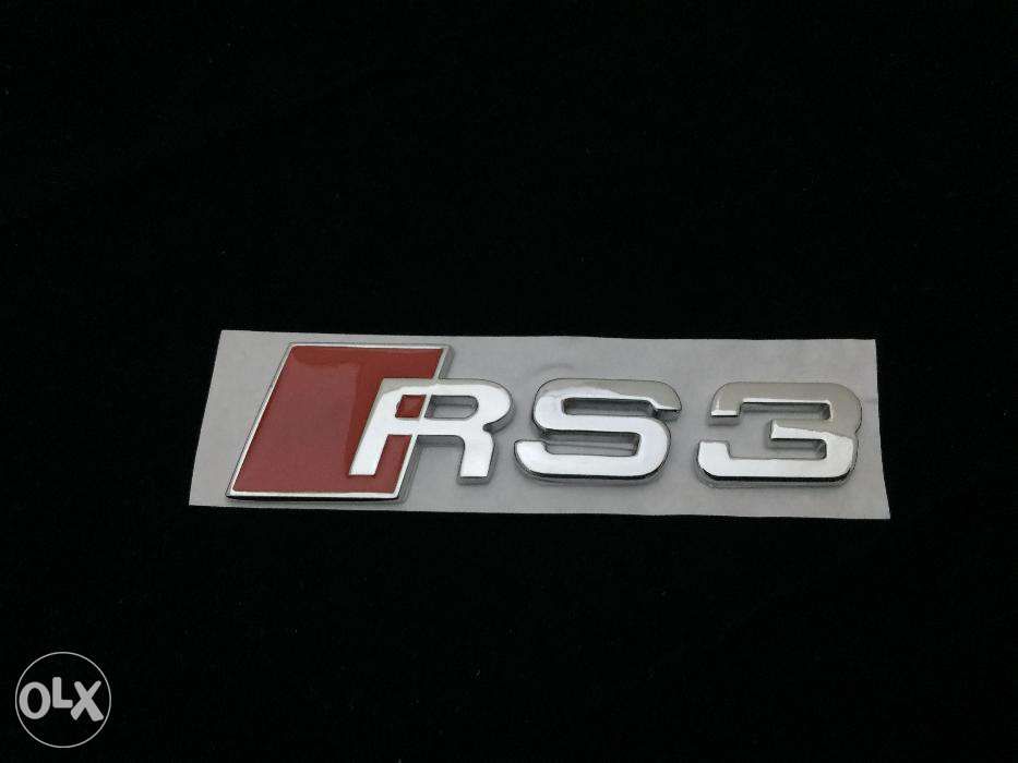 Emblema Audi RS3-line spate metal crom/rosu